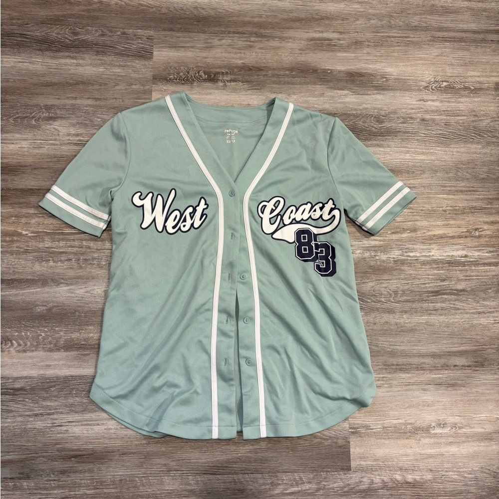 Mint Green West Coast Baseball Jersey Cover up